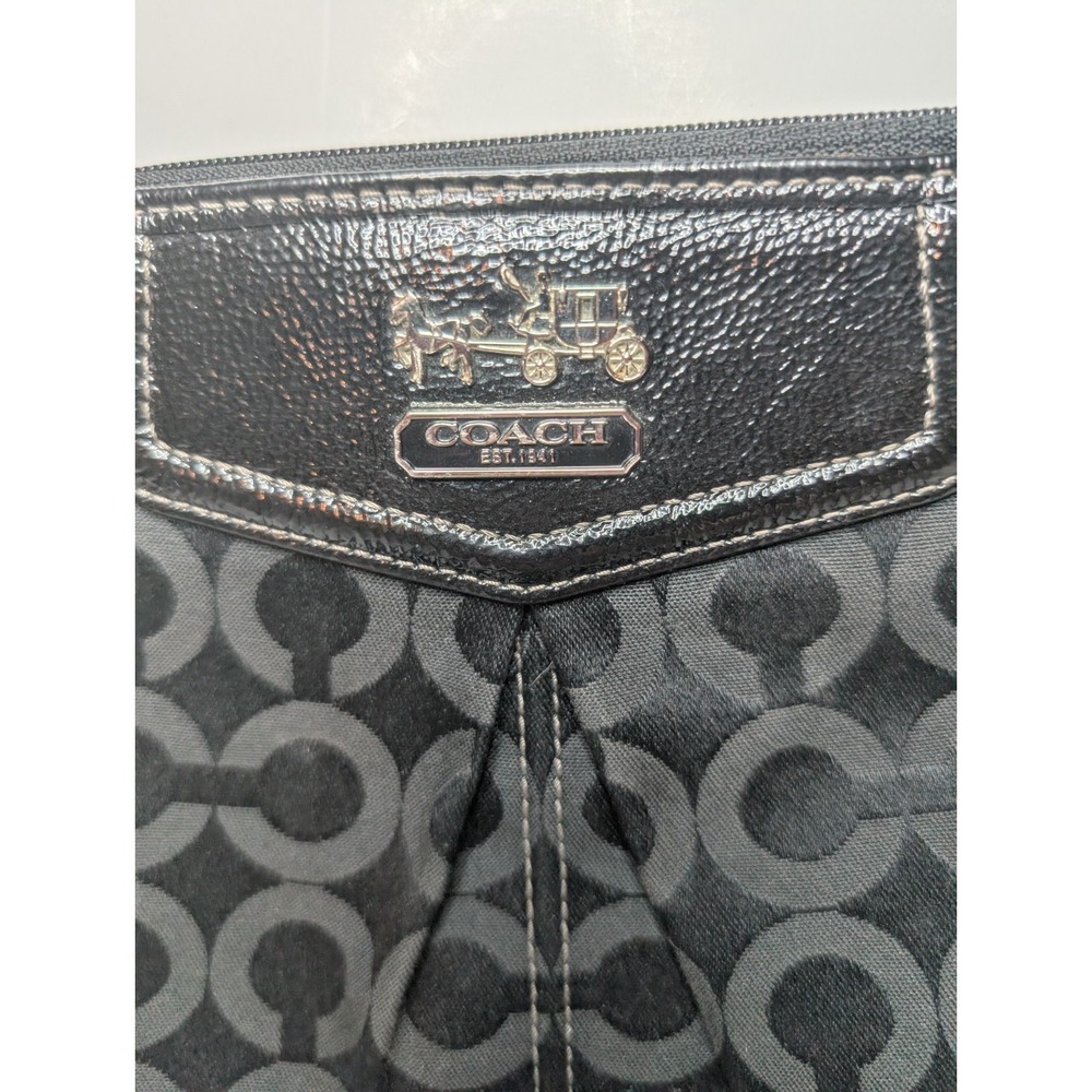 Coach Madison Op Art Black Horse And Carriage Logo Crossbody Bag Tag - Picture 4 of 11
